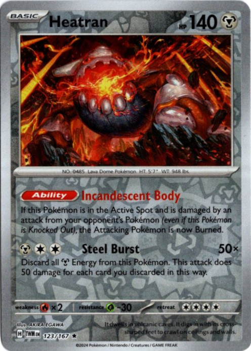 ヒードラン 海外版 英語版 リバホロ Heatran - 123/167 -【Card Chicken】