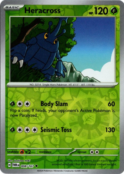ヘラクロス 海外版 英語版 リバホロ Heracross - 008/167 -【Card