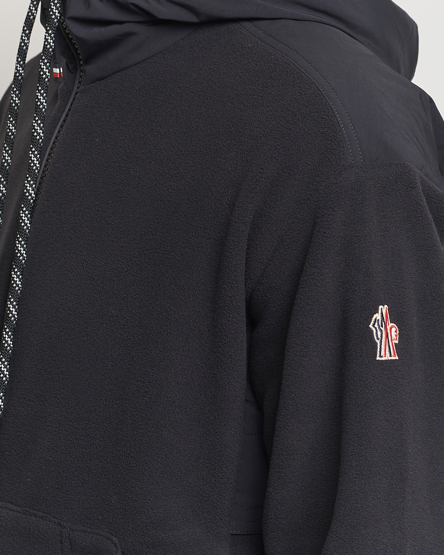 Moncler Grenoble Fleece Full Zip Cardigan Black at CareOfCarl.com