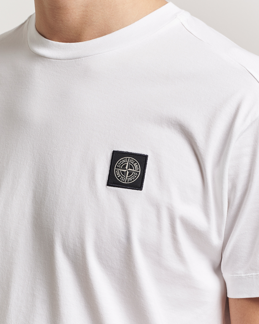 Stone Island Garment Dyed Cotton Jersey T-Shirt White at