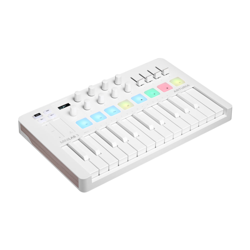 USB MIDIキーボード 25鍵 ARTURIA MiniLab 3 Alpine White パッド
