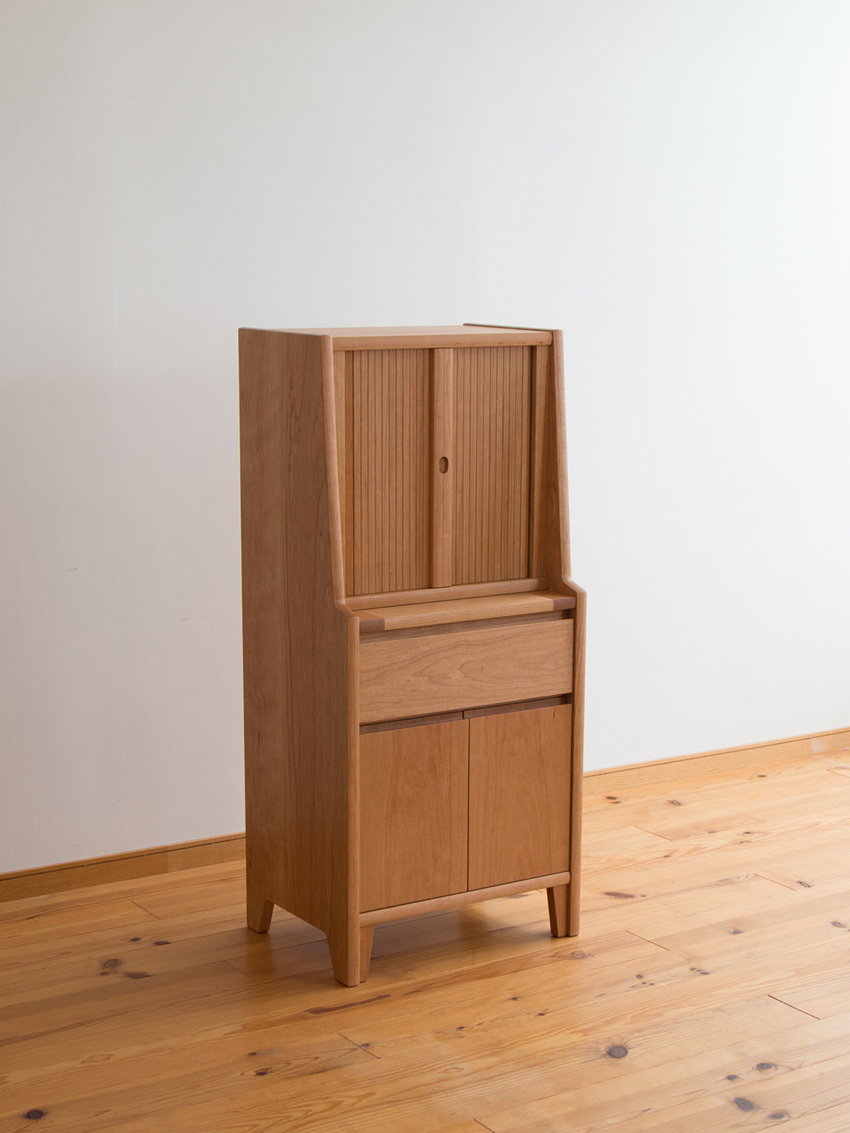 サイズデザインオーダー可！4枚バッタン扉キャビネット○ナチュラル