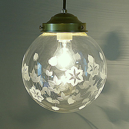 ハス切子138mm ペンダントライト 藤本幸治 アトリエ Ansan