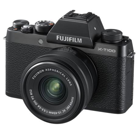 Fujifilm X-T100 Mirrorless Digital Camera, Black w/XC15-45mm PZ