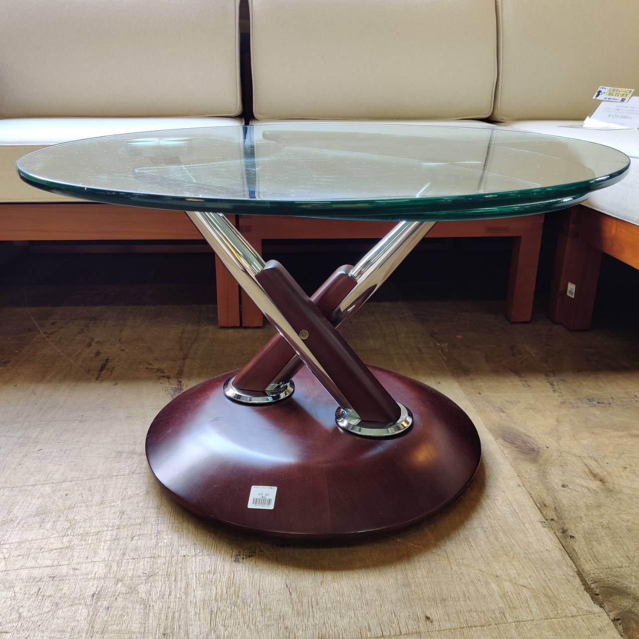 愛品倶楽部柏店】Ronald Schmitt/ロナルドシュミット 可動式ガラステーブル