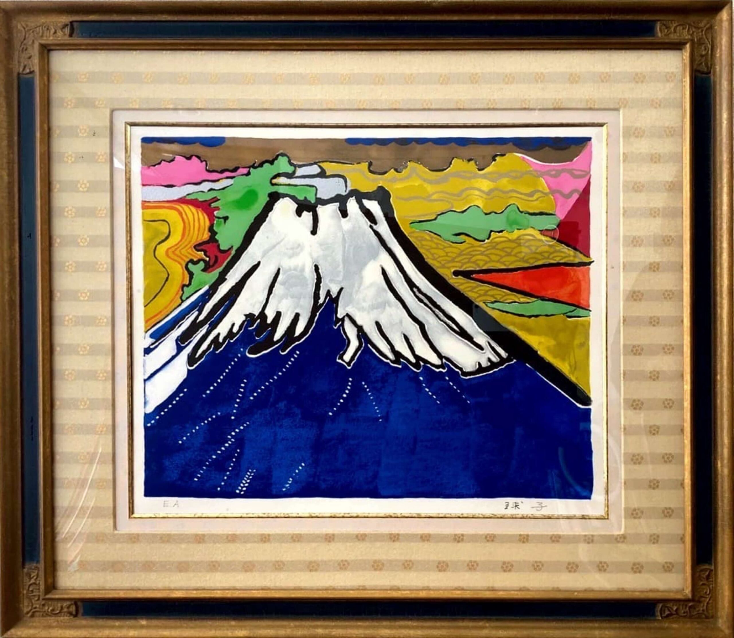 片岡 球子、【早春の富士】、希少画集画、状態良好、かたおか たまこ 片岡