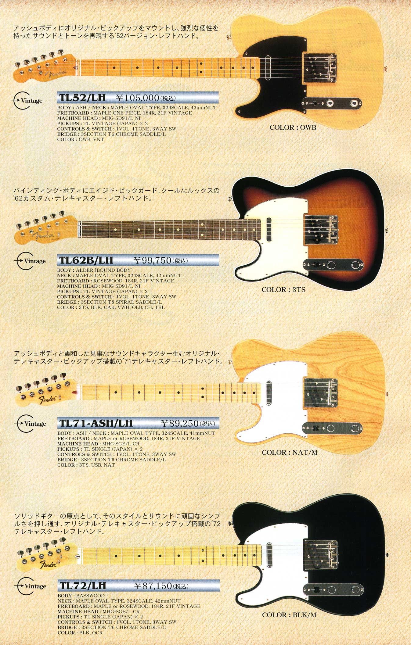 Fender TL-71 ネック レフトハンド フェンダー テレキャスター