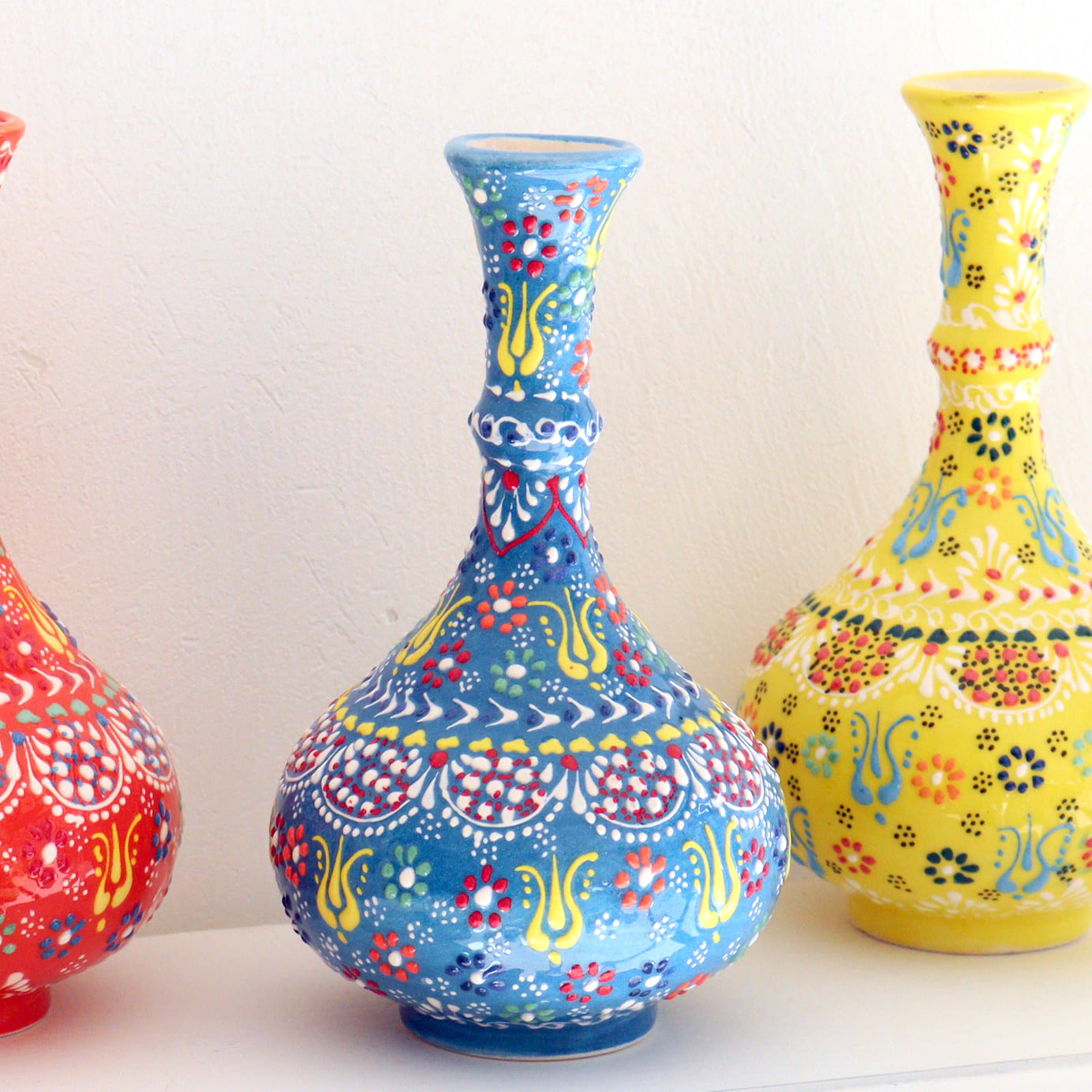 トルコ陶器 花瓶 一輪挿し フラワーベース 高さ20×直径12cm フラワー