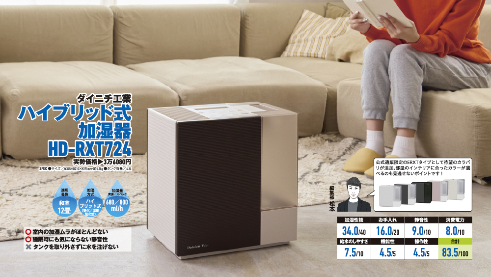 家電批評2024年11月号 加湿器ランキング2024総合1位＆ベストバイに
