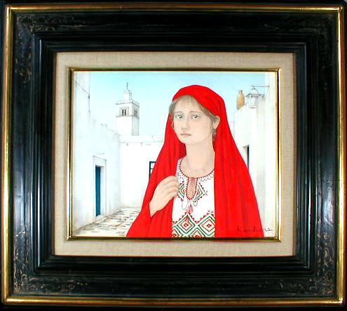 栗原喜依子 チュニジアの少女（油彩3F）