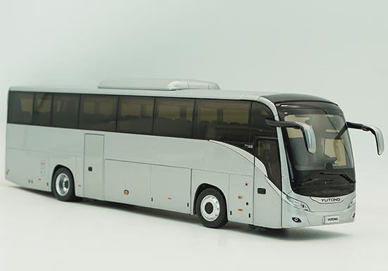 1:43 Scale Silver Diecast Yutong T12E Coach Bus Model [NB6T088