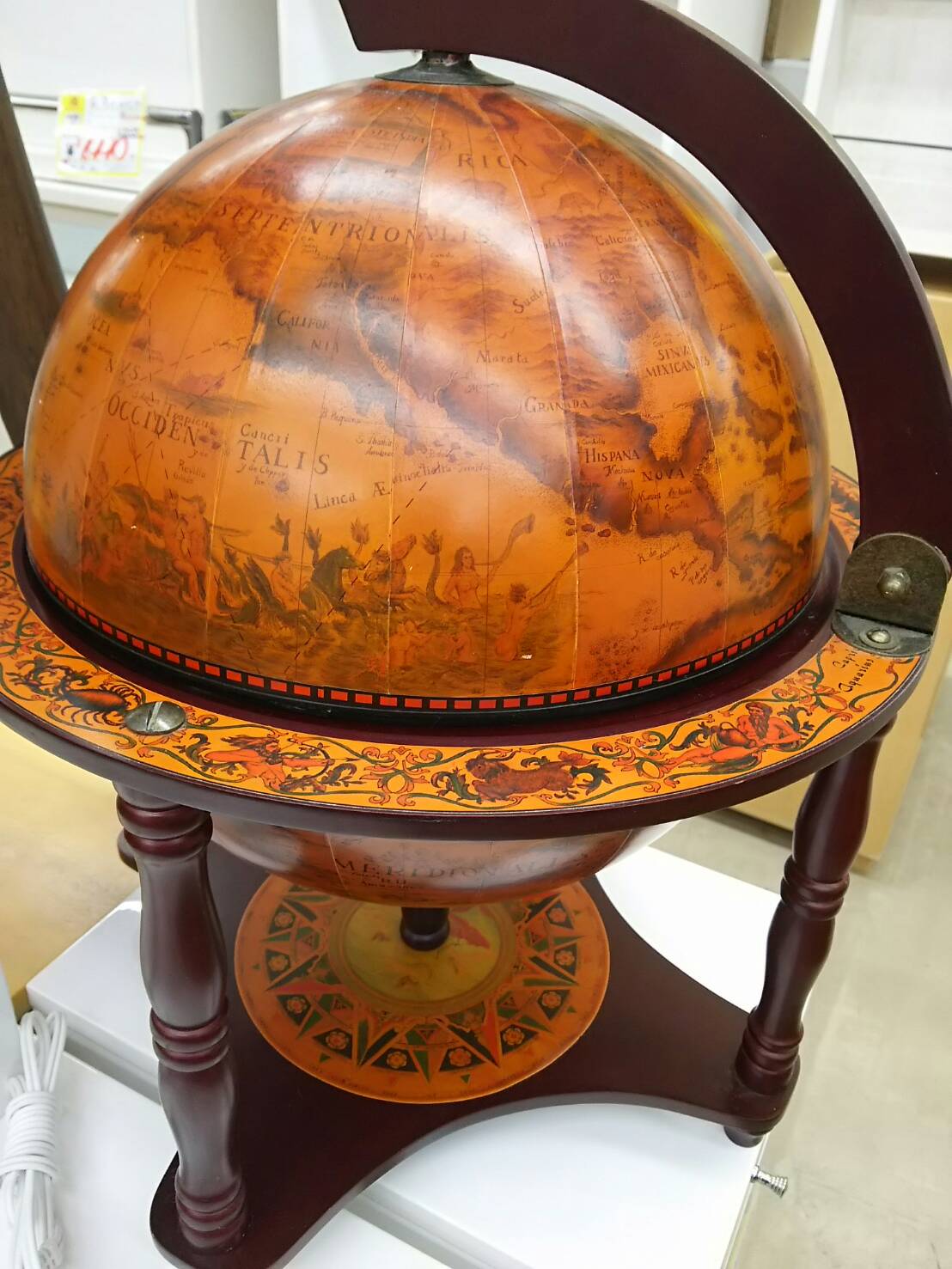 希少】イタリア製 地球儀 ワインラック キャスター付 アンティーク