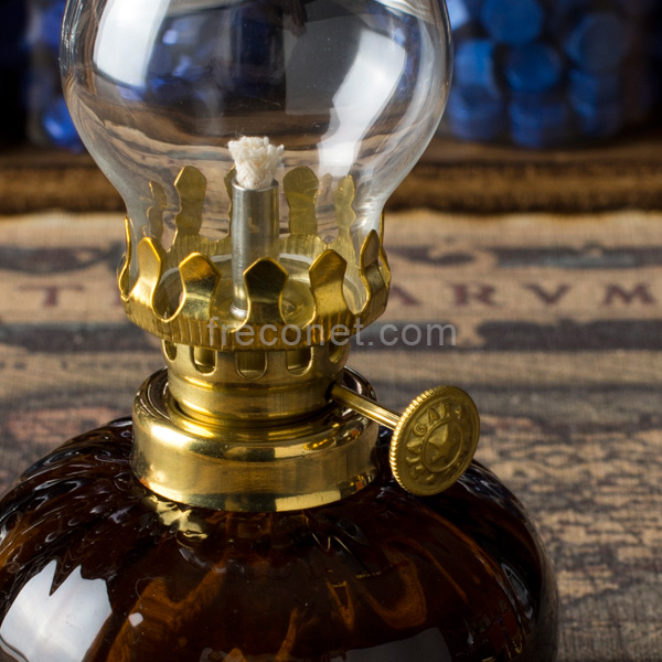 アンティークオイルランプ アンバー 【宅急便配送】