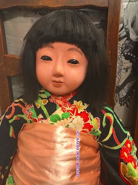 古くて大きな市松人形 男の子 鳳月の銘あり 65㎝ 昭和初期 市松