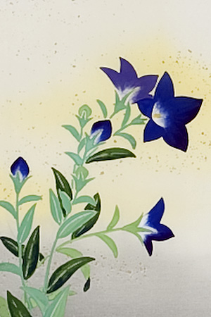 桔梗 林 文美（直筆） 【掛け軸の販売専門店 掛軸倶楽部】