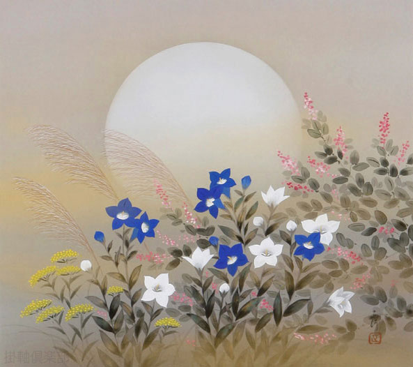 掛け軸2本 川島正行作 春の小京都図、葛飾北斎筆 白梅図 【公式通販】