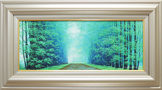 絵画 油絵 朝霧の道 （横山守） 送料無料 【肉筆】【油絵】【日本の