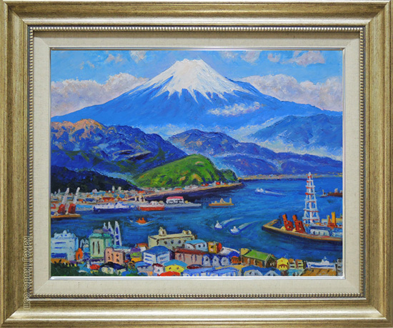 大判油絵・港区海岸の景色 大判油絵・港区海岸の景色 大判油絵・港区