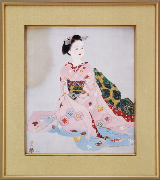 複製】作者不詳/小野小町画賛/美人画/工芸品/掛軸/名家伝来/AC-449