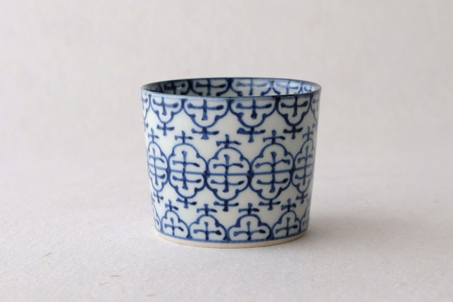 江戸時代 古絵瀬戸蕎麦猪口 0 そば猪口 古瀬戸染付瓔珞図