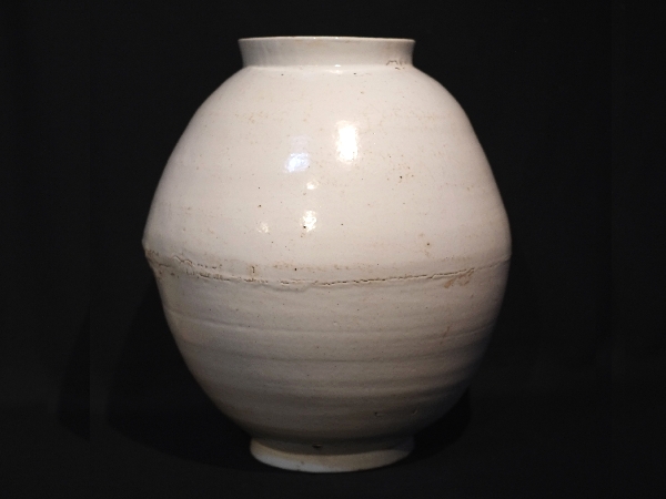 骨董品 李朝時代 白磁器 壺 李朝白磁大壺 提灯壺 H45