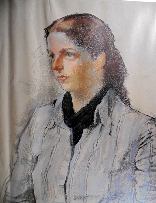 小磯良平 パステル画複製画 タイトル【室内】1976年作 小磯良平