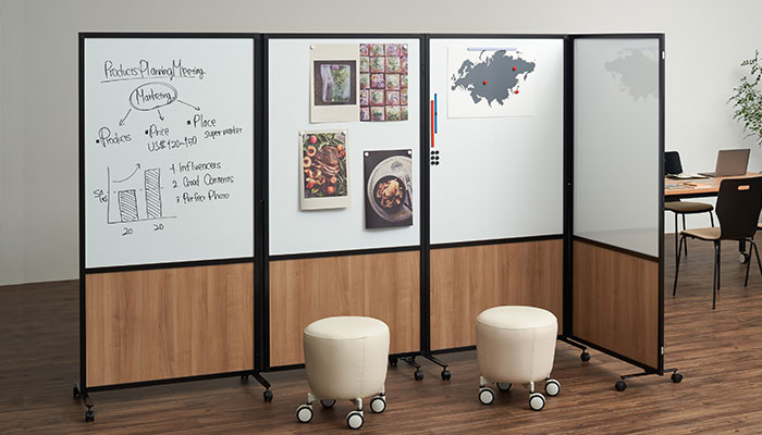 パーテーション 間仕切り 高さ1m長さ2-3m組立不要 衝立 持ち運び可能