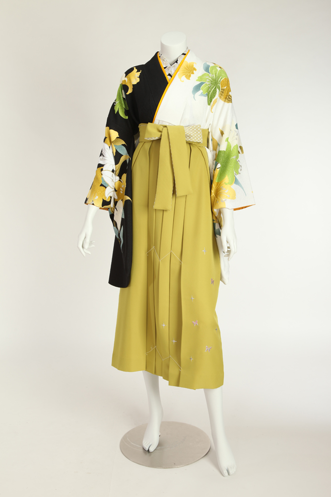 2尺袖 ブランド ポリエステル着物 和風館 縦金通し 大輪 袴用 2尺