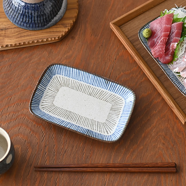 藍茶十草 長角皿 | ゼネラルストア オルネ