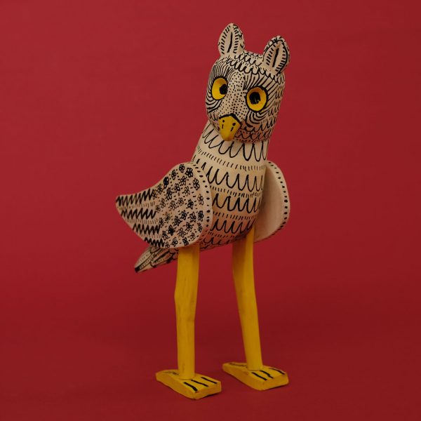 ふくろう（木彫 置物）- LABRAVA [メキシコ 民芸 フォークアート 雑貨]