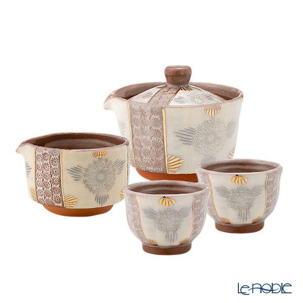 ☆ 平安貴古 清水焼 草花茶器揃 ☆ 平安貴古 清水焼 草花茶器揃