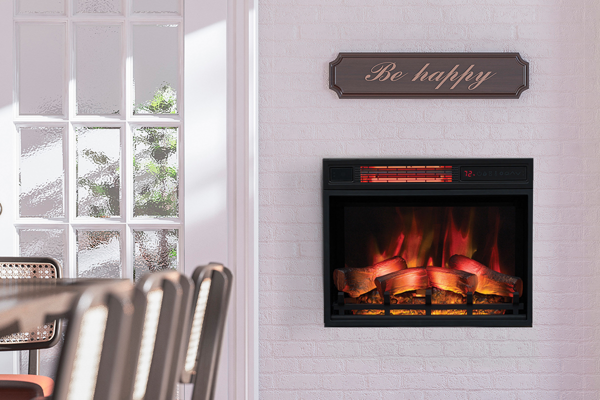 電気暖炉ストーブ リアルな炎付き 自立式 暖炉ヒーター 電気ストーブ