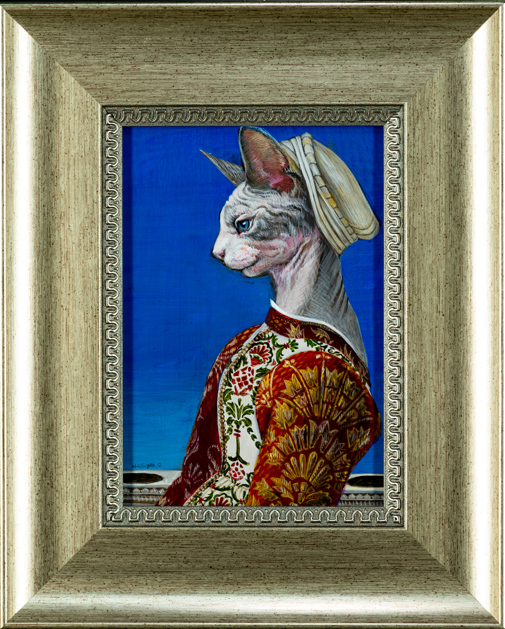 猫好きさんに】猫貴族肖像画 アンティーク ヴィクトリアン 猫好きさん