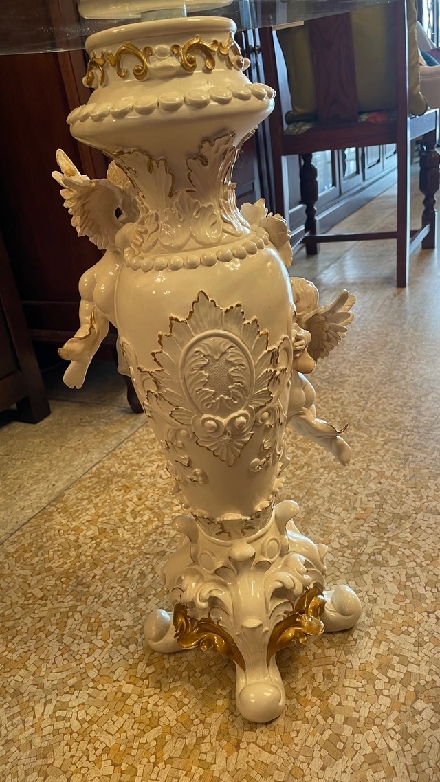 イギリスアンティーク 天使のブロンズ像 大理石台座付き 美品です