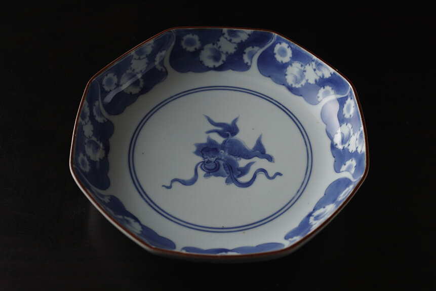 古九谷 古伊万里 九谷焼 染付 若杉窯 李朝 古玩 古染付 1客 古九谷 古