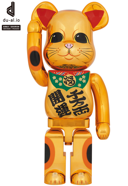 BE@RBRICK 招き猫 千万両 金×開運 銀 1000％