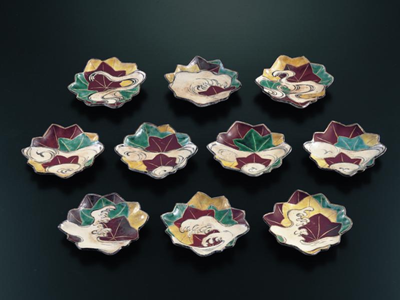 北大路魯山人 尾形乾山写竜田川平向 五人 魯山人 夢卿 ロ散人 魯卿