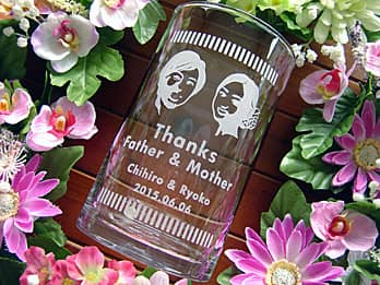 名入れ花瓶FV-6｜ガラス彫刻の四季彩