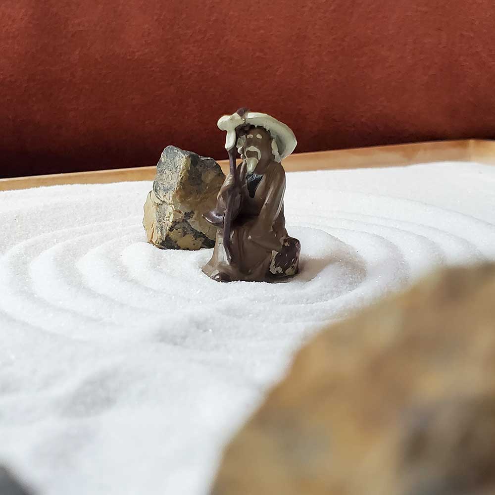 中国白磁 賢人 仙人 置物 24cm