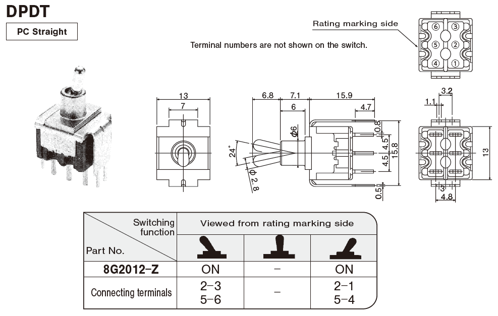 ショートトグルスイッチ 8G (PC基板専用)｜ニデックコンポーネンツ株式会社
