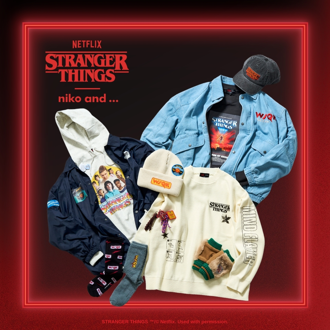L STRANGER THINGS コラボデニムブルゾン ライトブルー（袋付き） L