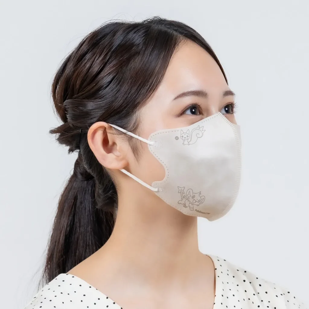 大人用 ポケモン（ハートバブル） 3D不織布マスク 5枚入り +ポーチ付き