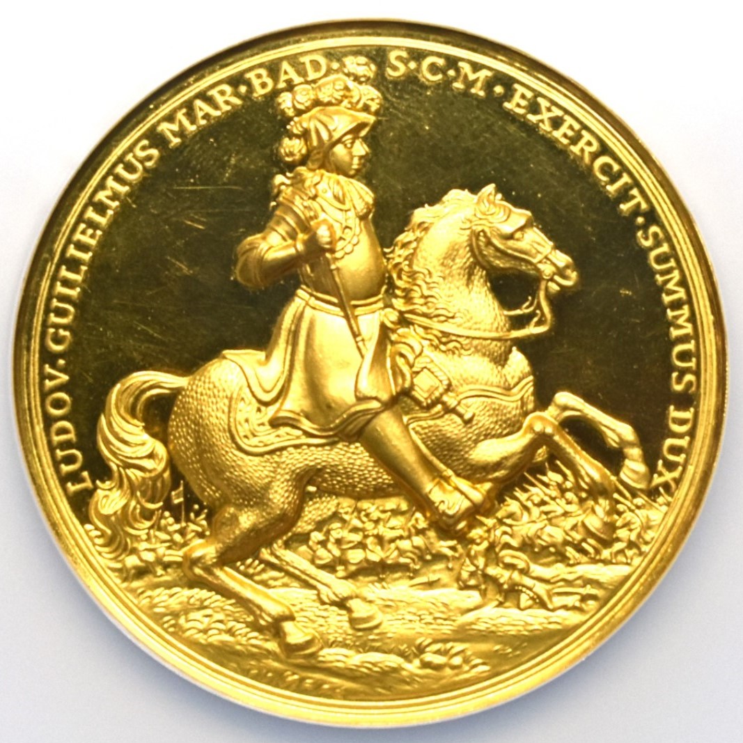 1955 ドイツ バーデン ヴィルヘルム 生誕300周年 大型 レア 純銀メダル