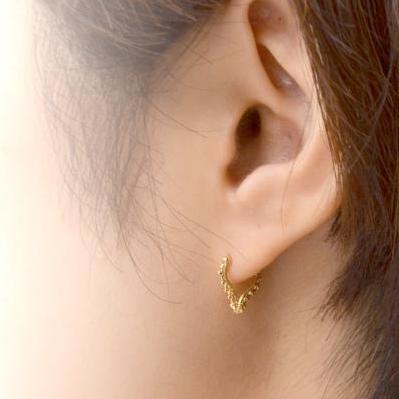 レースフープピアス・フレンチフック・ツイスト【K10YG/K18YG】 – sowi