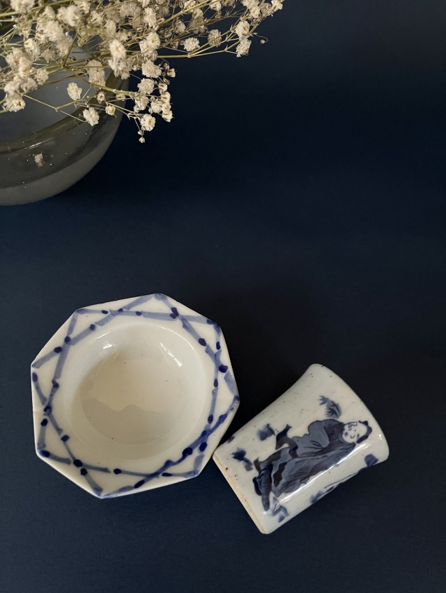 江戸後期 鍋島 染付 向付 5客 江戸後期 鍋島 染付 向付 5客 Yahoo