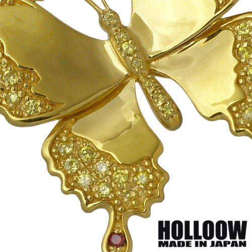 HOLLOOW(ホロウ) バタフライ シルバー ピンブローチ キュービック