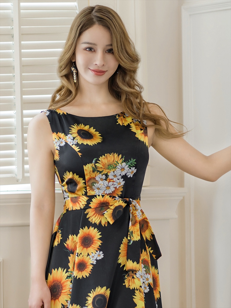 XS-Lサイズあり 【GINZA COUTURE/銀座クチュール】プリント/ ひまわり