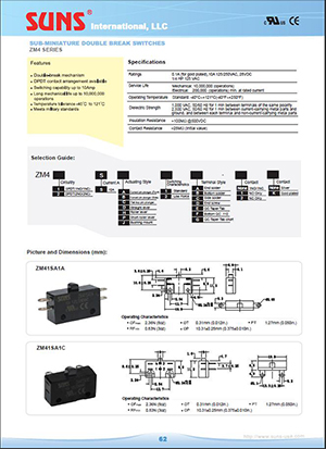 ZM4 Series Sub-miniature Double-Break Switches - SUNS
