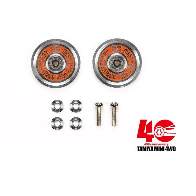 ミニ四駆40周年記念HG 19mmオールアルミベアリングローラーセット
