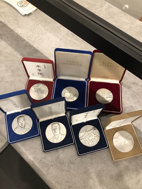 造幣局純銀メダル4枚セット☆敬老貨幣セット出しメダル＋圓銀貨明治